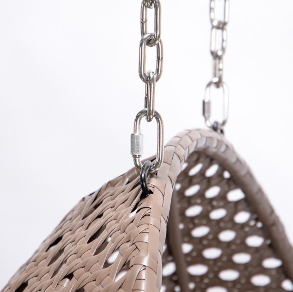 Deluxe Polyrattan Hängesessel TWIN braun oder grau mit Abdeckung<br>(Variante: Hängesessel braun + Abdeckung) Deluxe Polyrattan Hängesessel TWIN braun oder grau mit Abdeckung<br>(Variante: Hängesessel braun + Abdeckung)